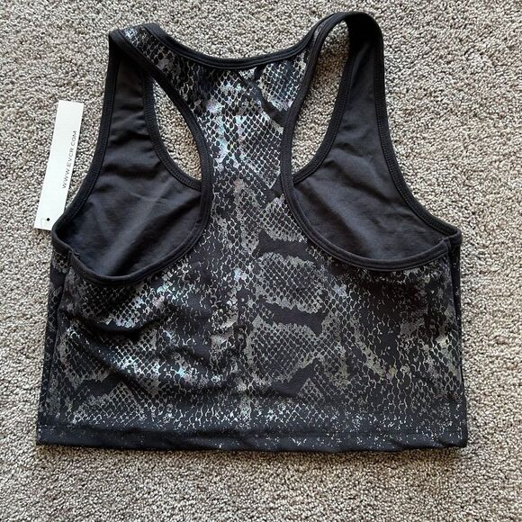 Evolution And Creation Kendall Black Iridescent Snakeskin Cropped Racerback top‎ - Picture 5 of 5